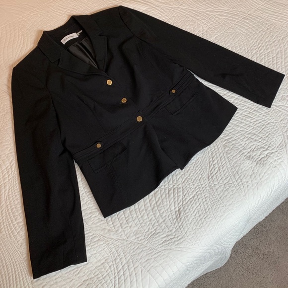 3 Button Blazer w Defined Banded Waist & Belt Tabs - Picture 1 of 7
